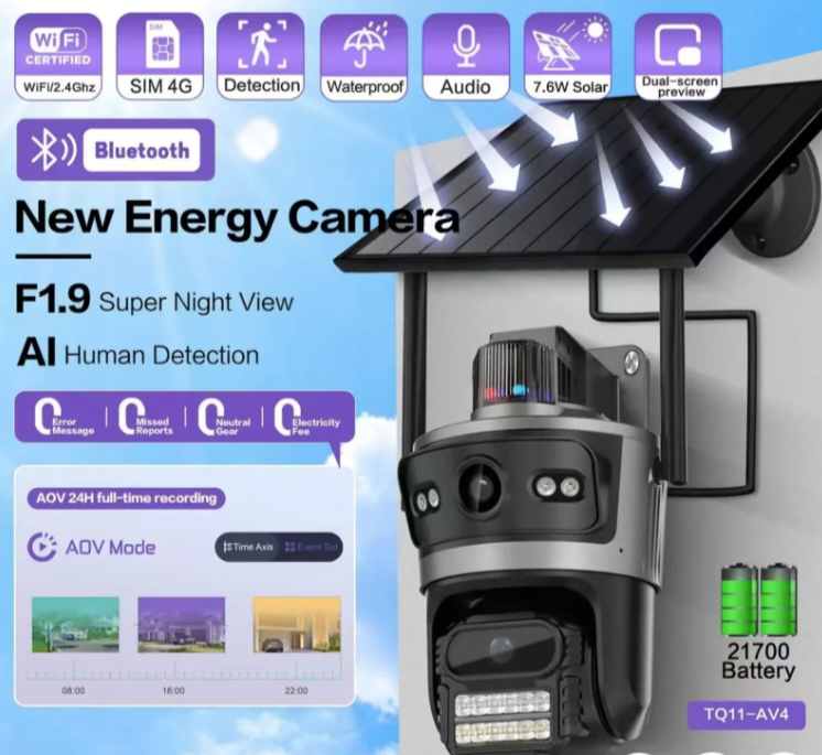 056 - Solarna 4G SIM IP PTZ Kamera sa Dve Kamere – Fiksna + Rotirajuća