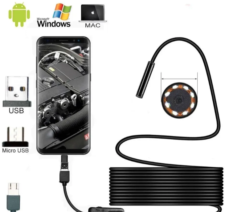 096 - Endoskopska Inspekcijska Kamera 10m sa USB OTG Adapterom