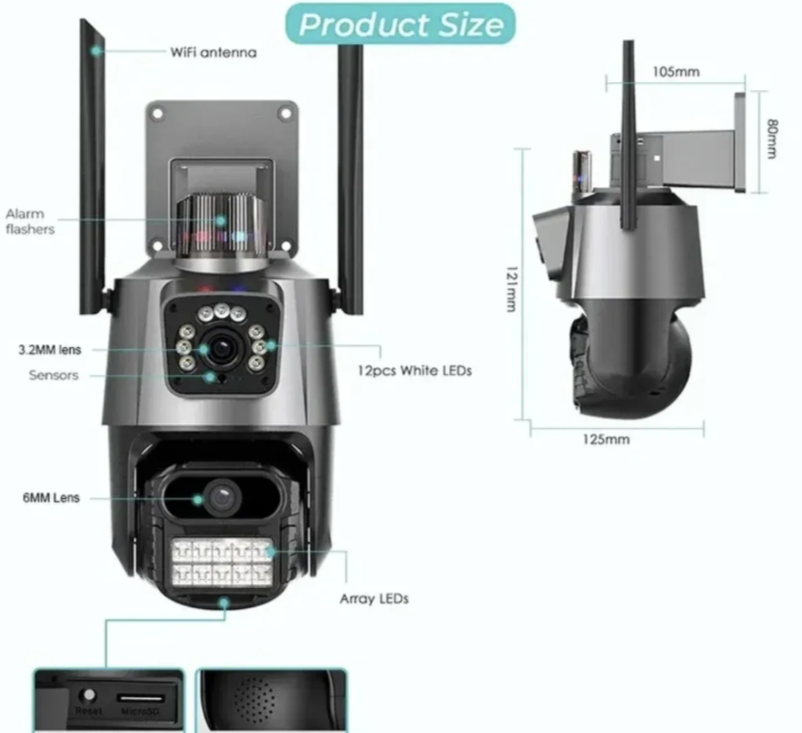 008 - Spoljna V380 Pro 4G SIM PTZ IP 28MP Kamera