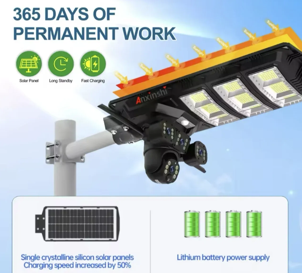 058 - Solarna 4G kamera sa reflektorom 450W i 4 nezavisne kamere