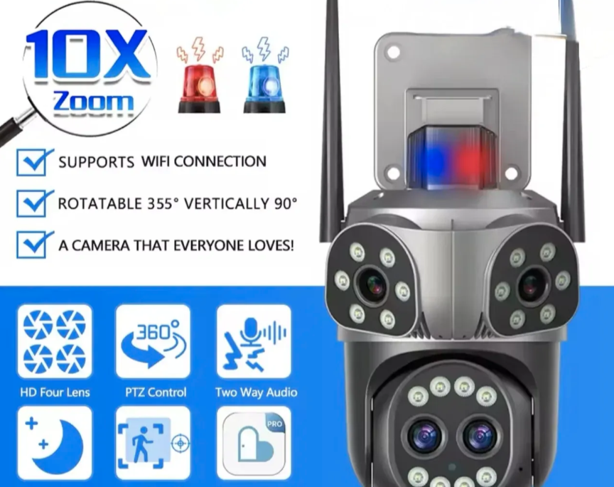 000 - PTZ WiFi IP Kamera 32MP sa 3 Nezavisne Kamere