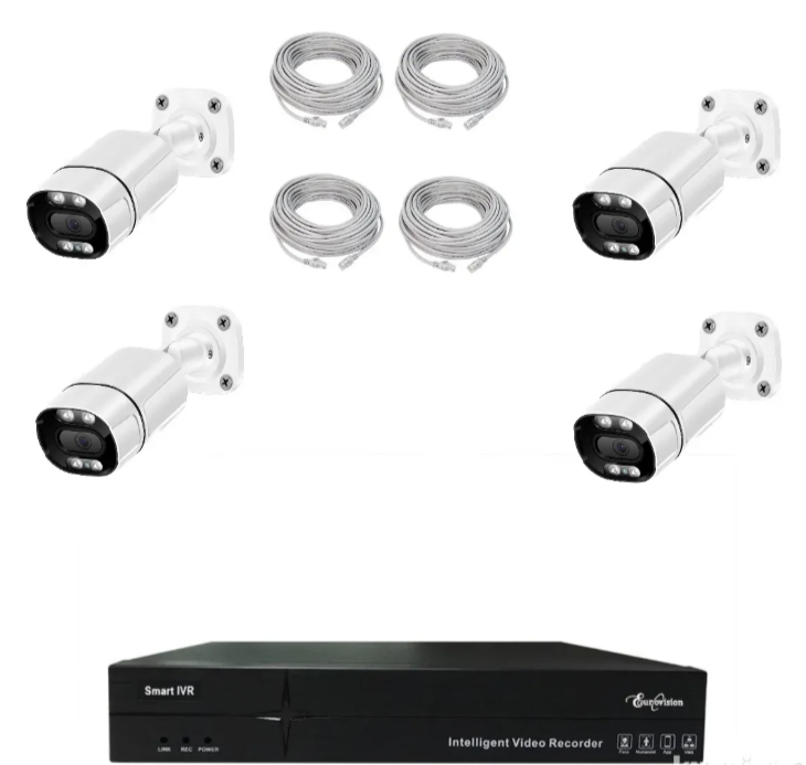 072 - POE Video Nadzor Set 5MP sa 4 IP Kamere i NVR Snimačem