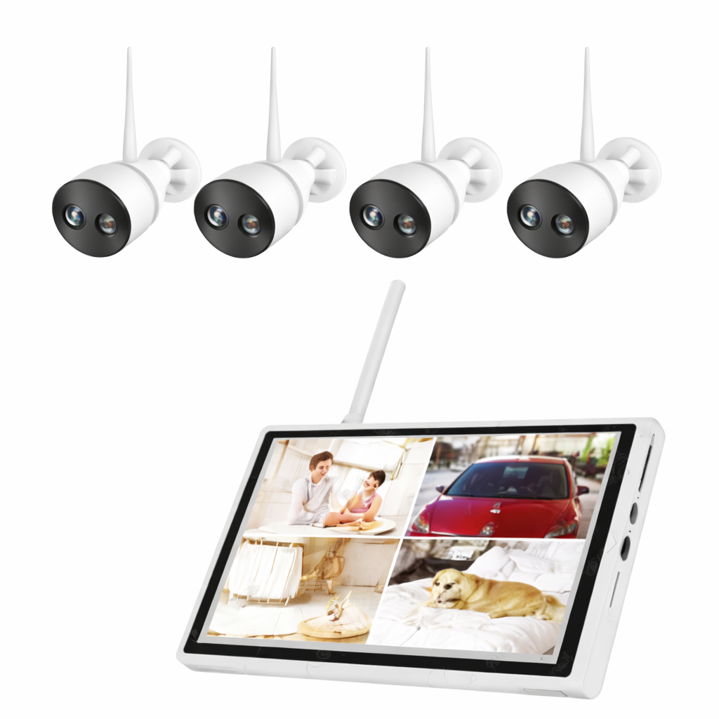 075 - WiFi Video Nadzor Set sa 4 Kamere i Monitorom 10" – 12MP