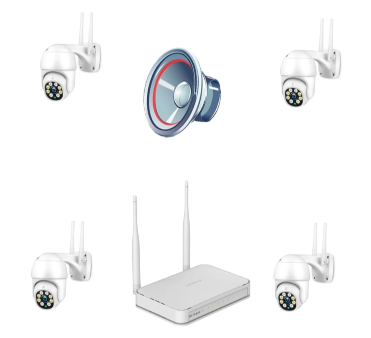 068 - WiFi PTZ set 8MP sa 4 rotirajuće kamere i NVR snimačem