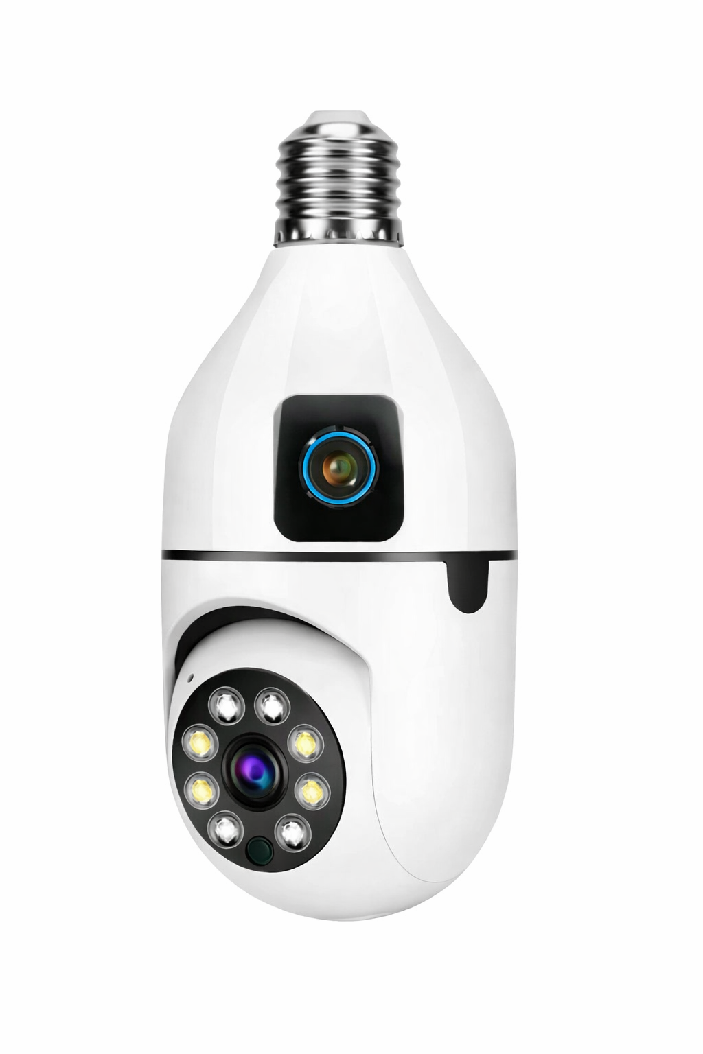 048 - WiFi IP PTZ Kamera u Sijalici sa Dve Glave 12MP – Fiksna + Rotirajuća