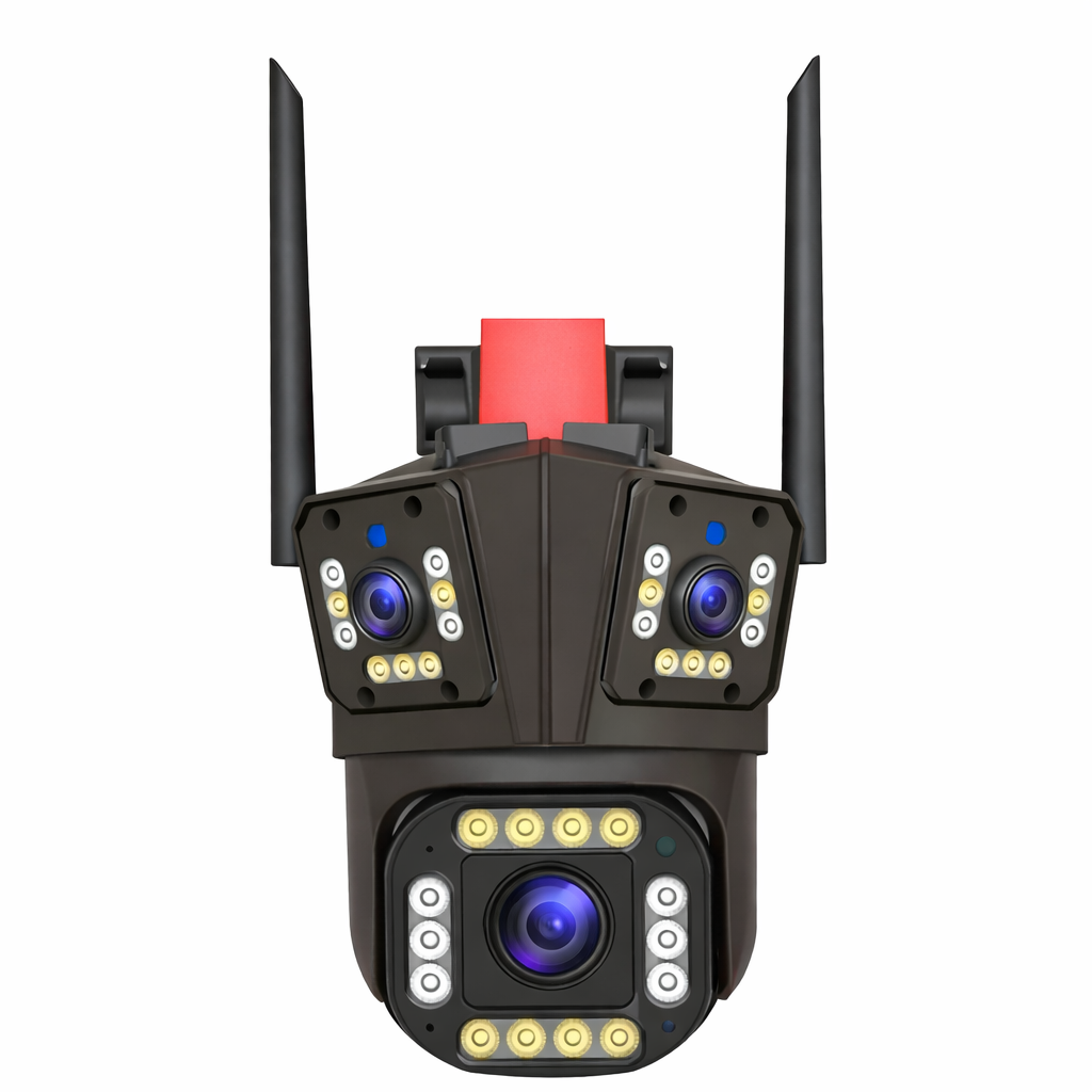 009 - WiFi IP PTZ Kamera sa Tri Kamere 12MP – Trostruki Prikaz i Autotracking