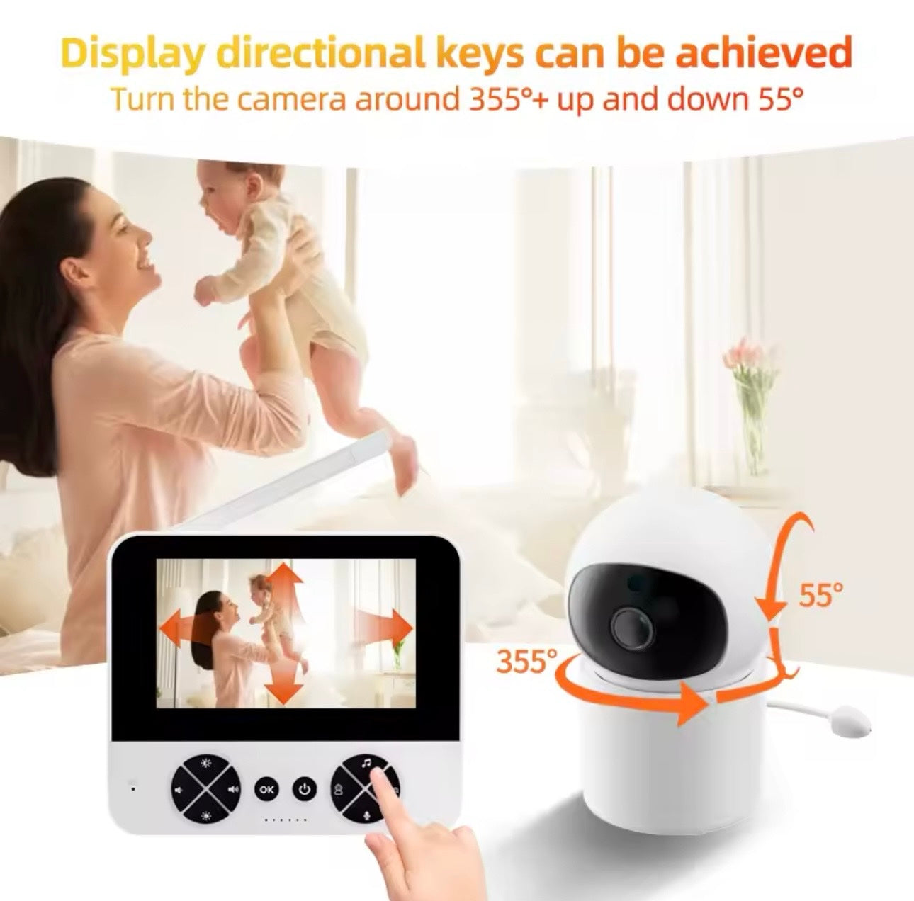 090 - Bebi Monitor Kamera sa 4.3" HD Ekranom i PTZ Funkcijom