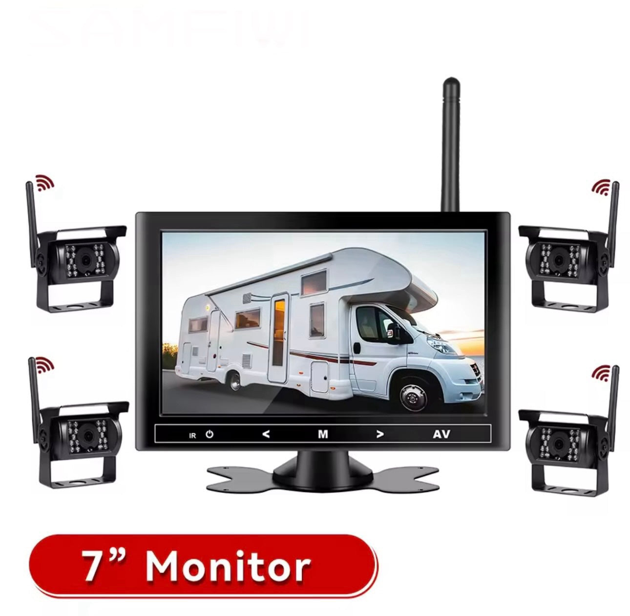 120. Set 4 WiFi rikverc kamere sa 7" monitorom