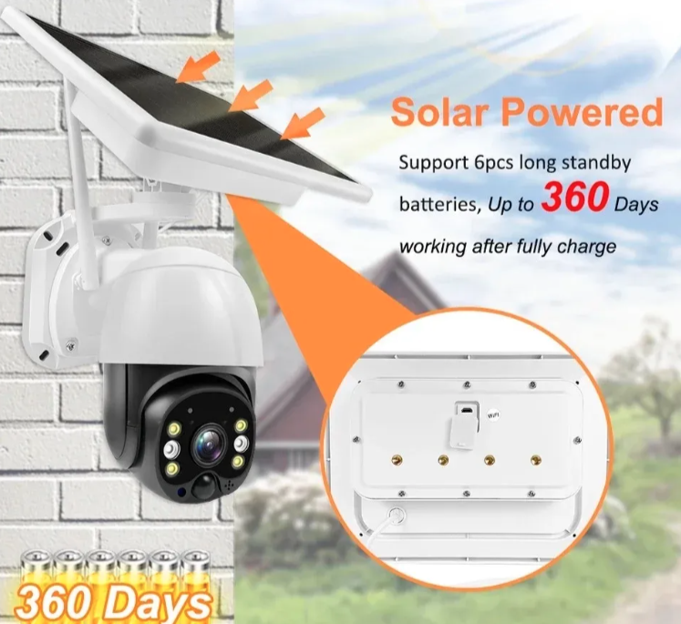 065 - Solarna WiFi IP PTZ 3MP Kamera 360° sa Autotracking Funkcijom