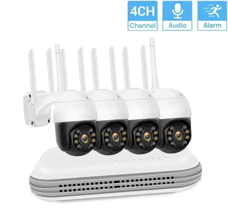 069 - PTZ WiFi Set 8MP – Komplet Video Nadzora sa 4 Rotirajuće Kamere