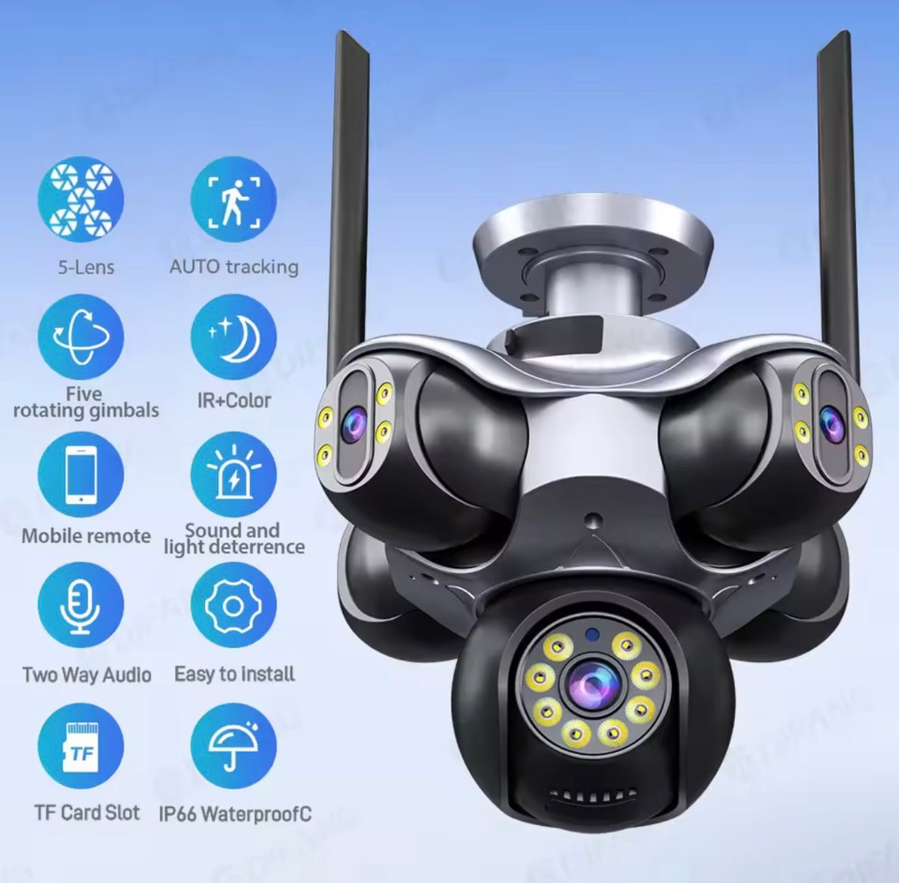 118 - 5u1 PTZ WiFi IP kamera 360° 8x zoom