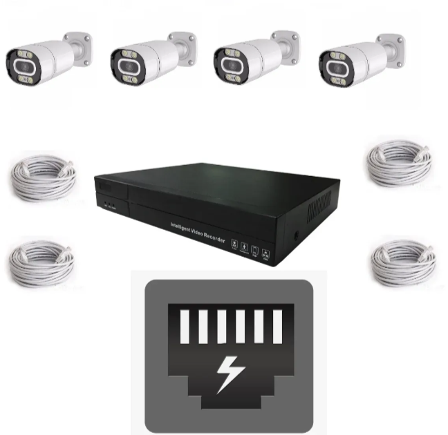 072 - POE Video Nadzor Set 5MP sa 4 IP Kamere i NVR Snimačem