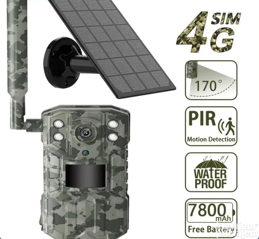 080 - 4K 8MP 4G SIM Solarna kamera za lov i video nadzor