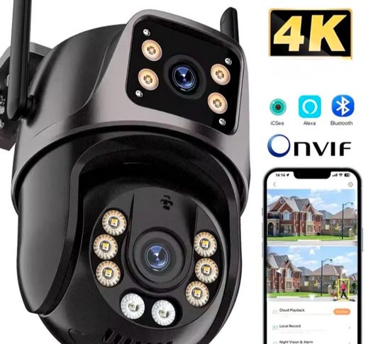 006 - Siva 28MP ICSEE WiFi PTZ Kamera Dve Glave