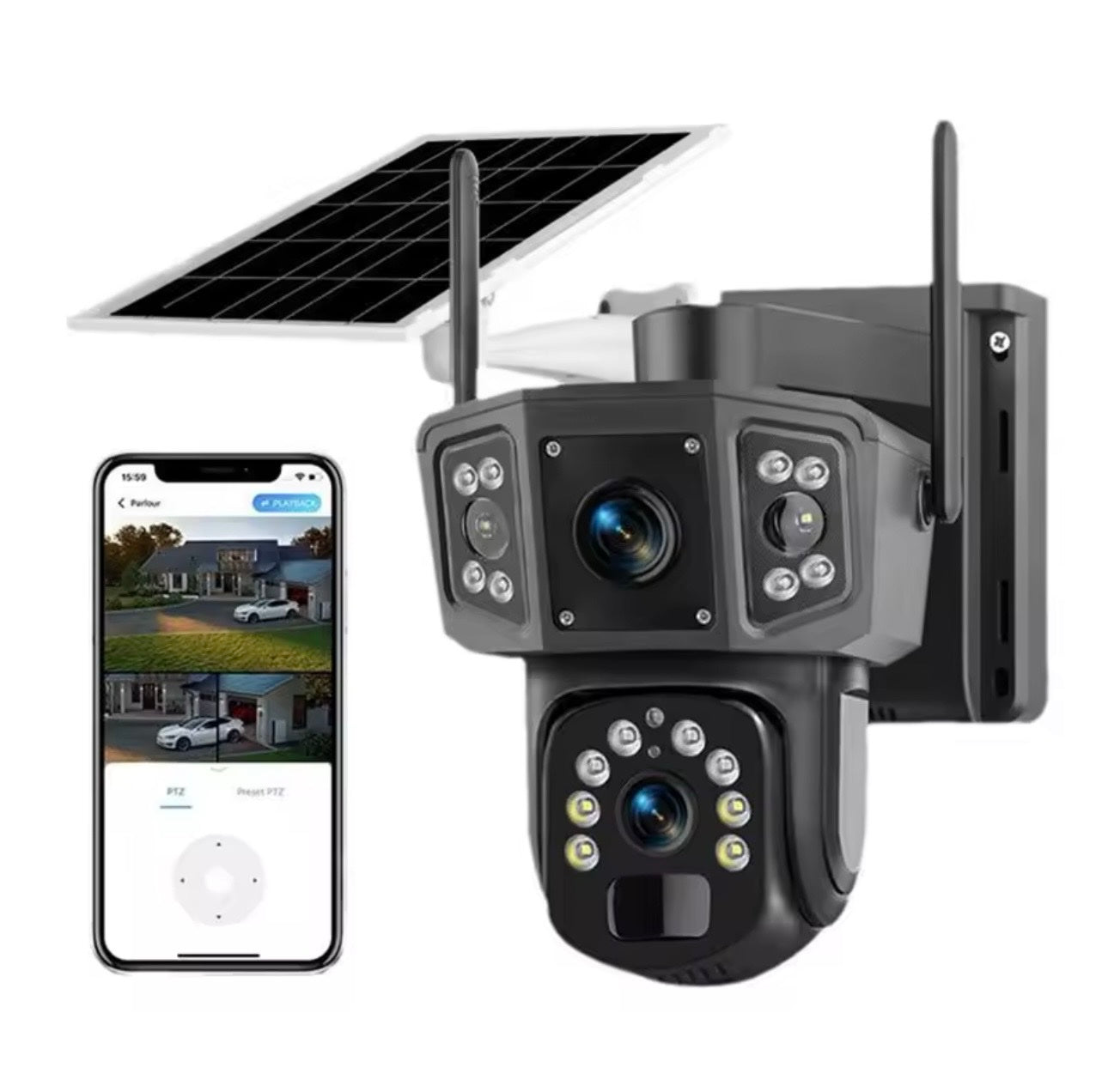 123. Solarna 4G PTZ kamera TP21 sa 3 objektiva