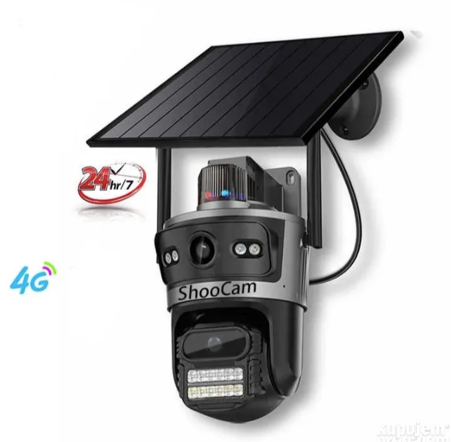 056 - Solarna 4G SIM IP PTZ Kamera sa Dve Kamere – Fiksna + Rotirajuća