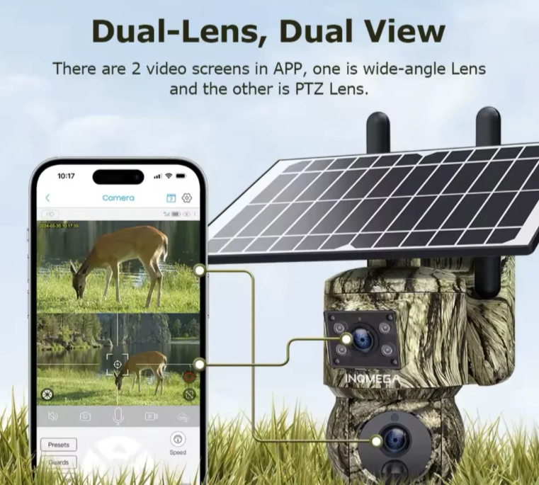 079 - Solarna 4G SIM PTZ Kamera sa Dve Kamere i GPS-om – UBOX