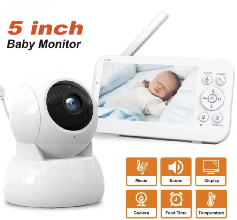 087 - Bebi alarm sa kamerom i 5.0” ekranom za nadzor bebe