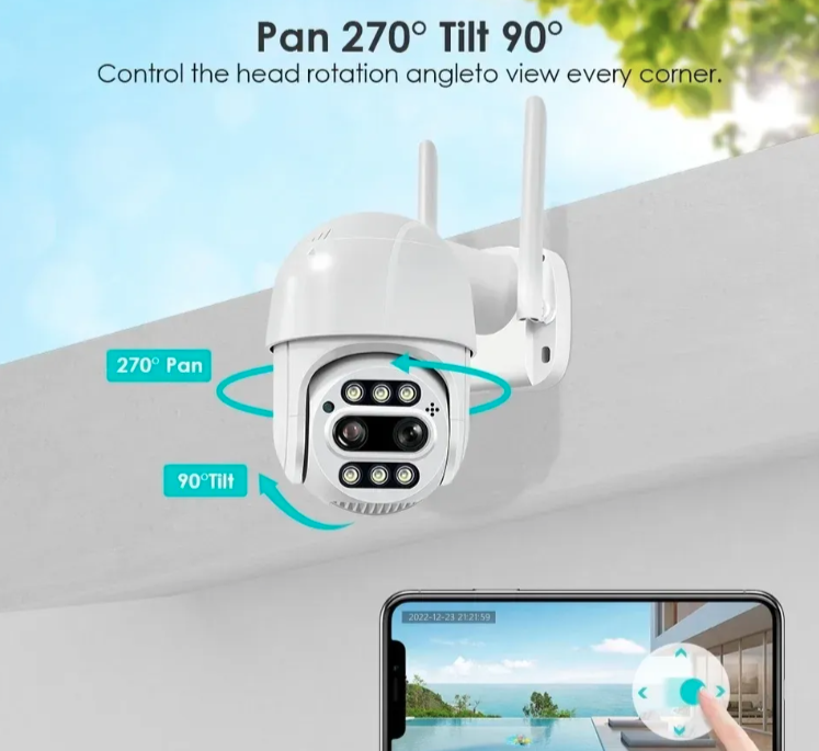 039 - ABQ A8D WiFi PTZ Kamera 12MP sa 8x Optičkim Zoomom i Dva Objektiva