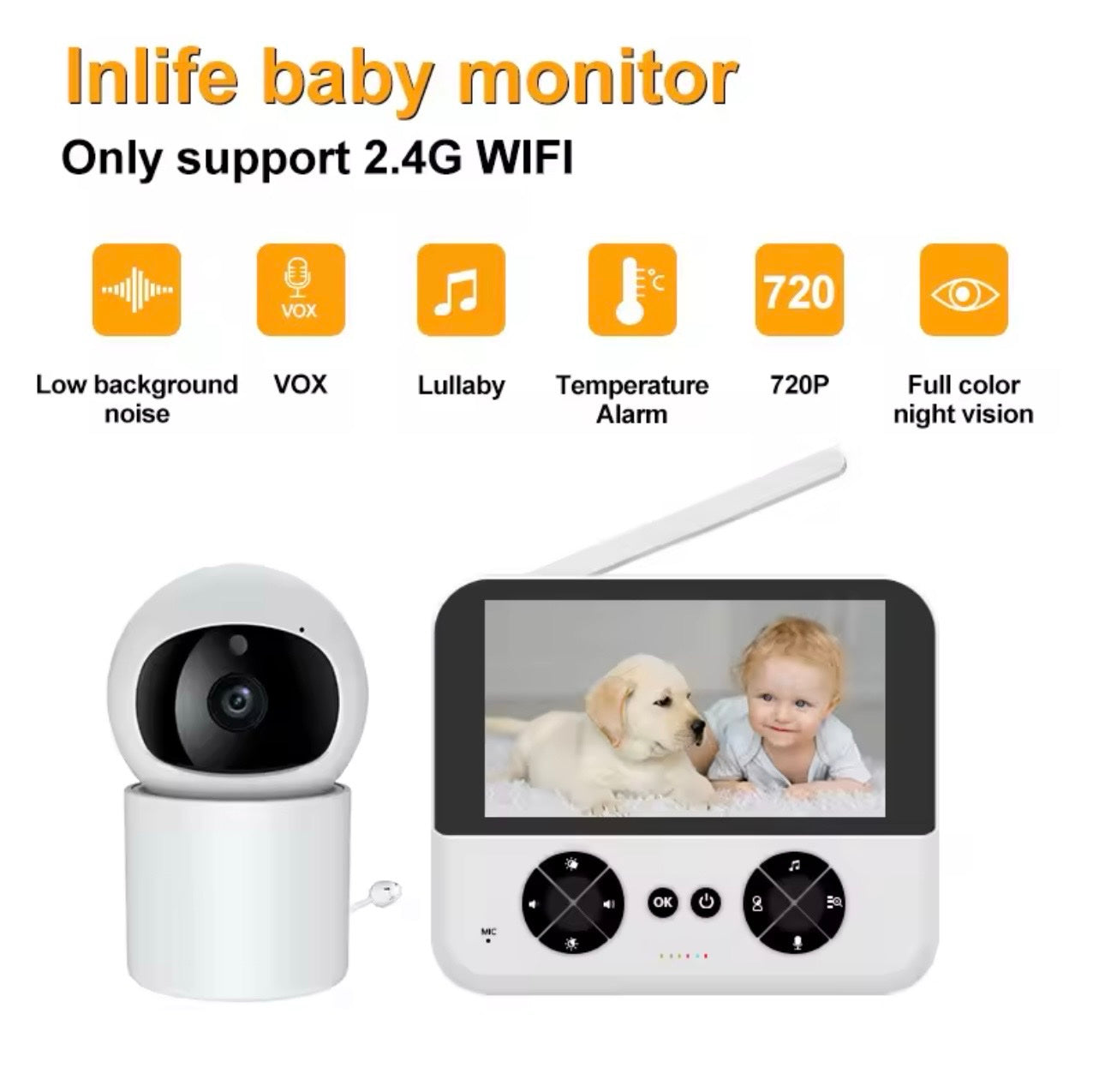 090 - Bebi Monitor Kamera sa 4.3" HD Ekranom i PTZ Funkcijom