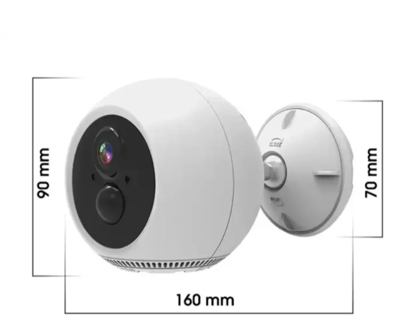 023 - Okrugla Širokougaona WiFi IP Kamera 3MP na Punjive Baterije