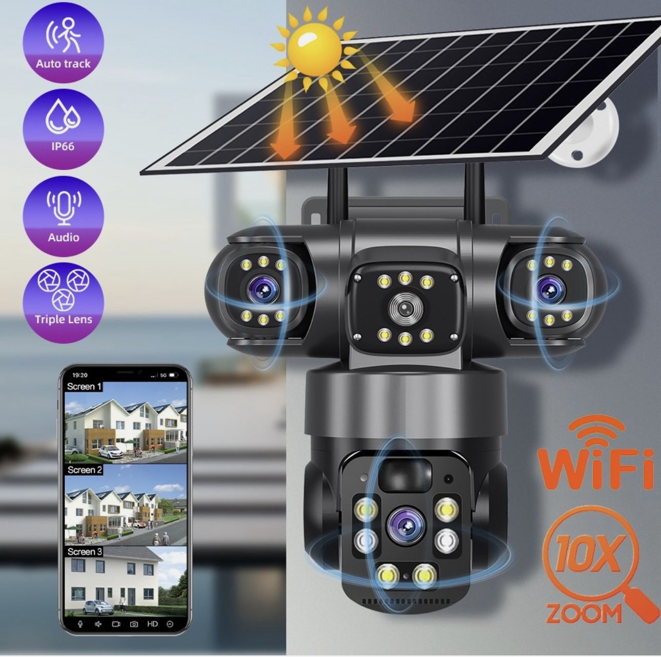 121. Solarna 4G PTZ kamera 3 objektiva