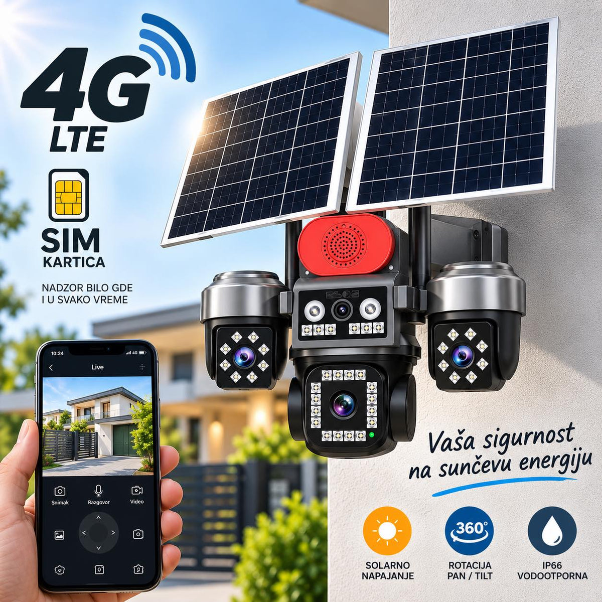 130. 4G LTE solarna kamera BT-DZ1X4 28MP AOV