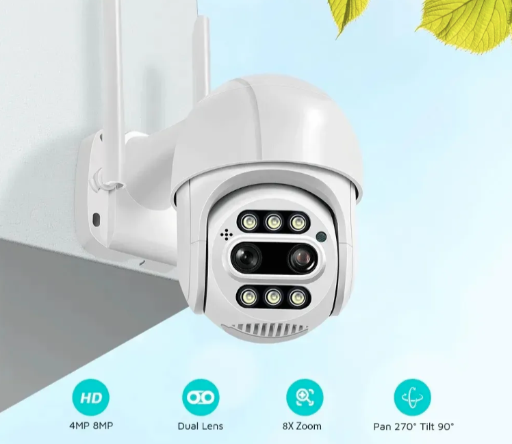 039 - ABQ A8D WiFi PTZ Kamera 12MP sa 8x Optičkim Zoomom i Dva Objektiva