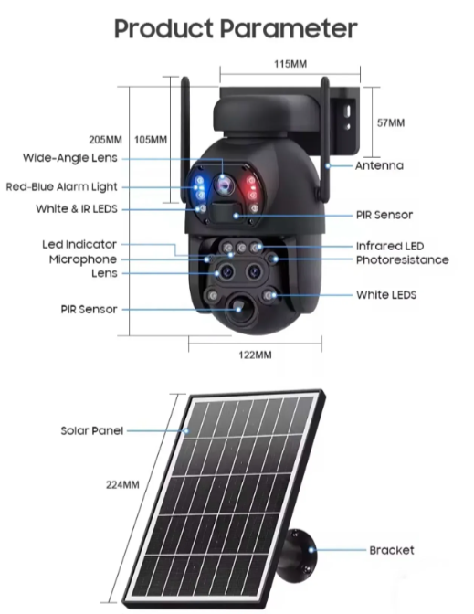 054 - Solarna 4G PTZ Kamera sa Dve Kamere i Optičkim Zoomom
