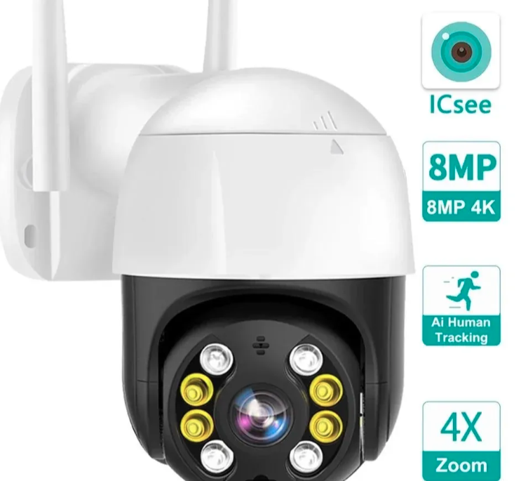 018 - ABQ A8 rotirajuća PTZ WiFi IP kamera 8MP sa ICSEE aplikacijom