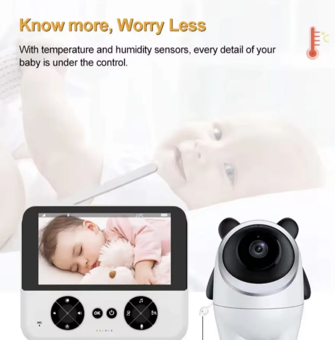 088 - Bebi Monitor Kamera sa 4.3 HD Ekranom, PTZ Kontrolom i Termometrom