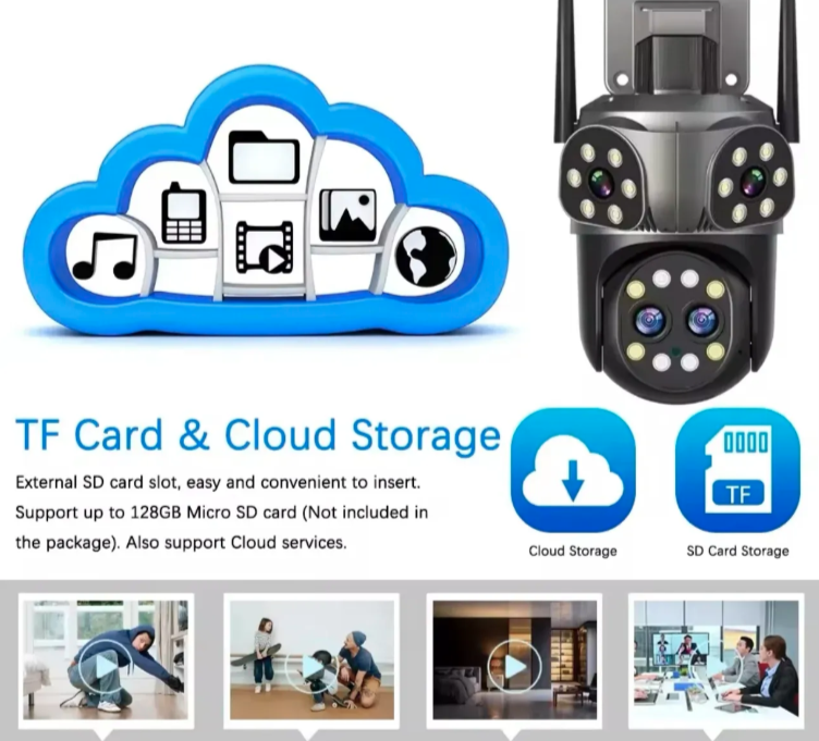 000 - PTZ WiFi IP Kamera 32MP sa 3 Nezavisne Kamere