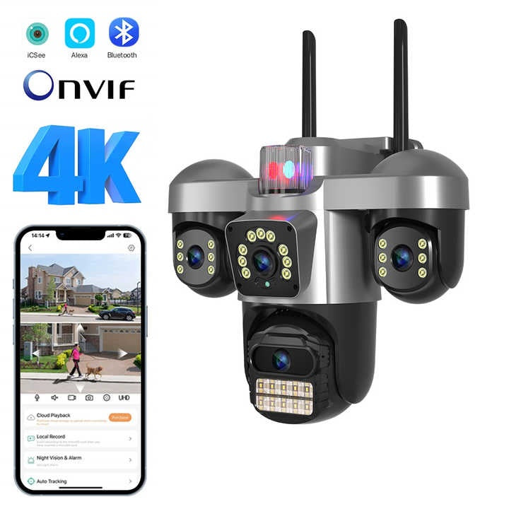 124. WiFi IP kamera 3 objektiva PTZ sa sirenom