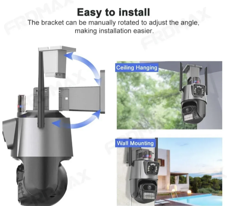 010 - WiFi IP PTZ Kamera sa Dve Glave 13MP – Fiksna i Rotirajuća