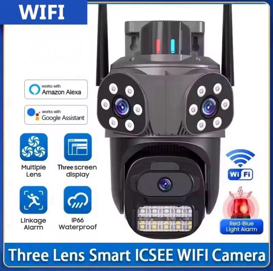 119. PTZ WiFi IP kamera 28MP 3 objektiva