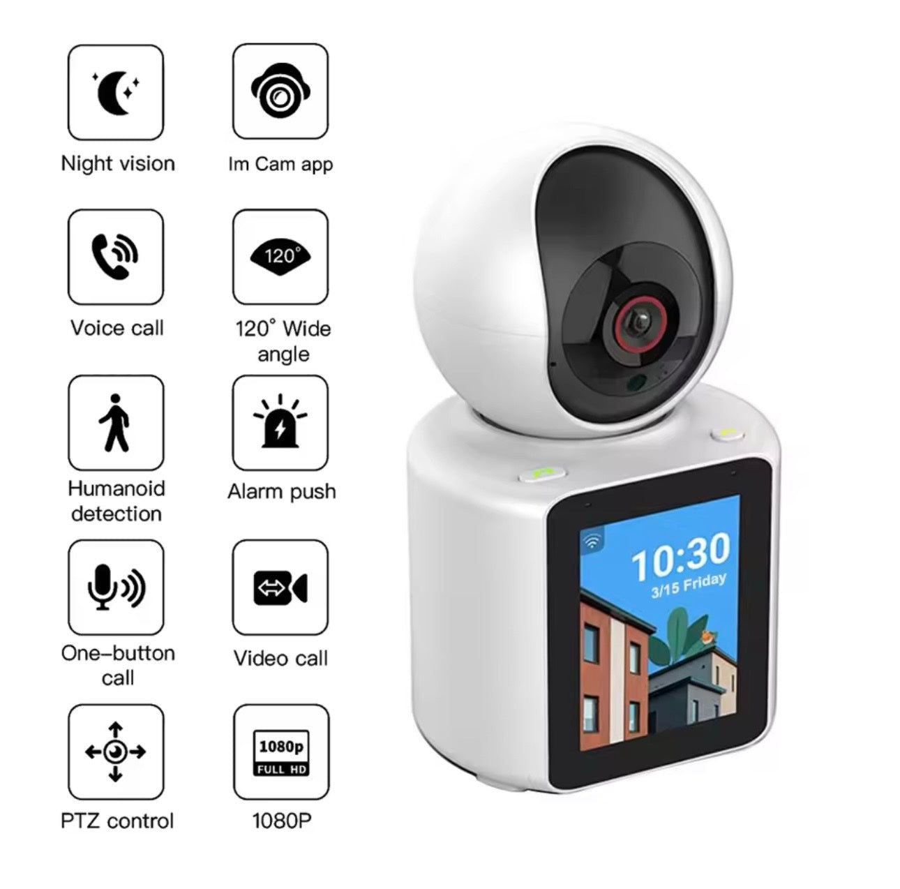 026 - WiFi Rotirajuća Kamera sa Ekranom i Dvosmernim Audio Pozivom