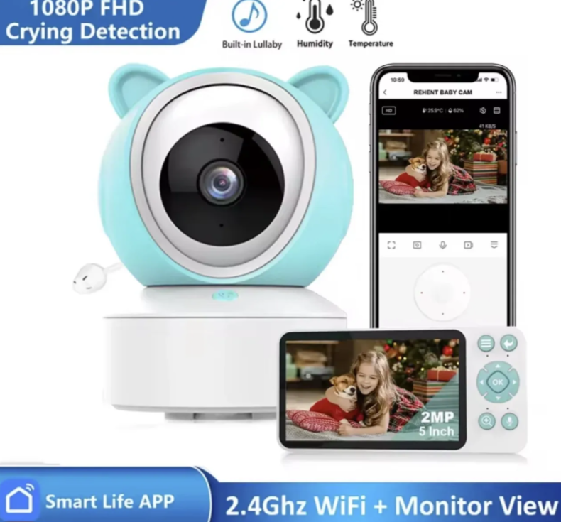 086 - Bebi alarm sa kamerom i 5.0” ekranom – TUYA baby monitor