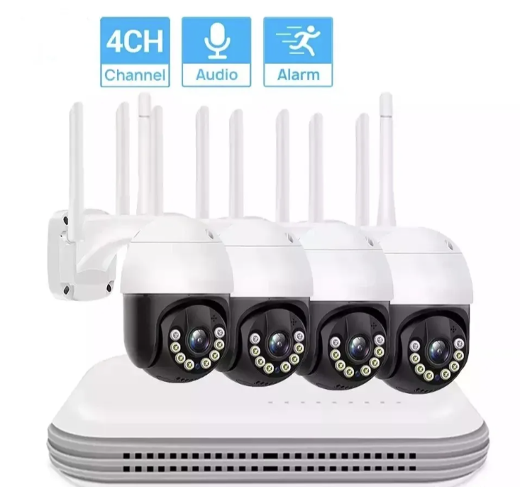 069 - PTZ WiFi Set 8MP – Komplet Video Nadzora sa 4 Rotirajuće Kamere