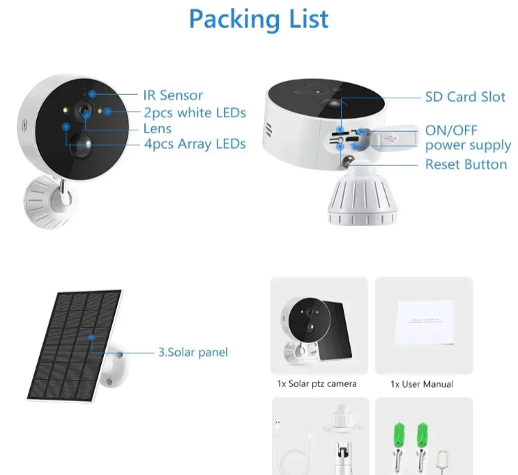 061 - Solarna WiFi IP kamera 1080p sa baterijom i ICSEE aplikacijom