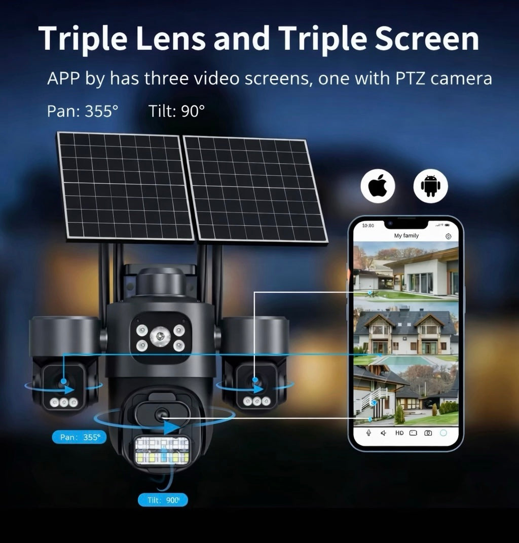 114 - Solarna 4G sigurnosna kamera sa 4 objektiva i PTZ rotacijom