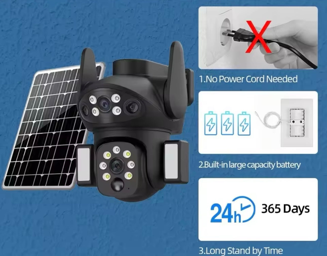 122. Solarna 4G WiFi PTZ kamera X7