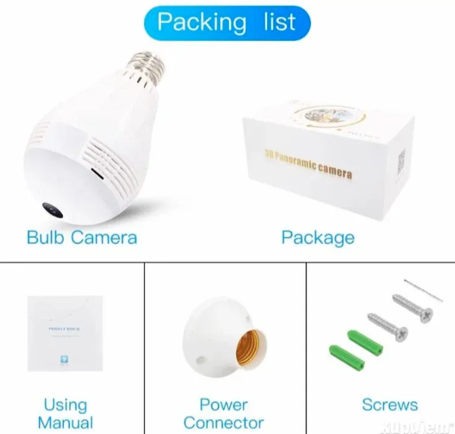 015 - Fisheye fiksna sijalica WiFi kamera 1080p