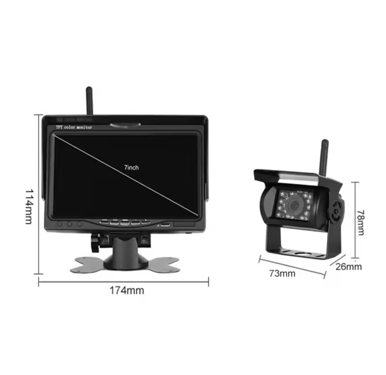 120. Set 4 WiFi rikverc kamere sa 7" monitorom