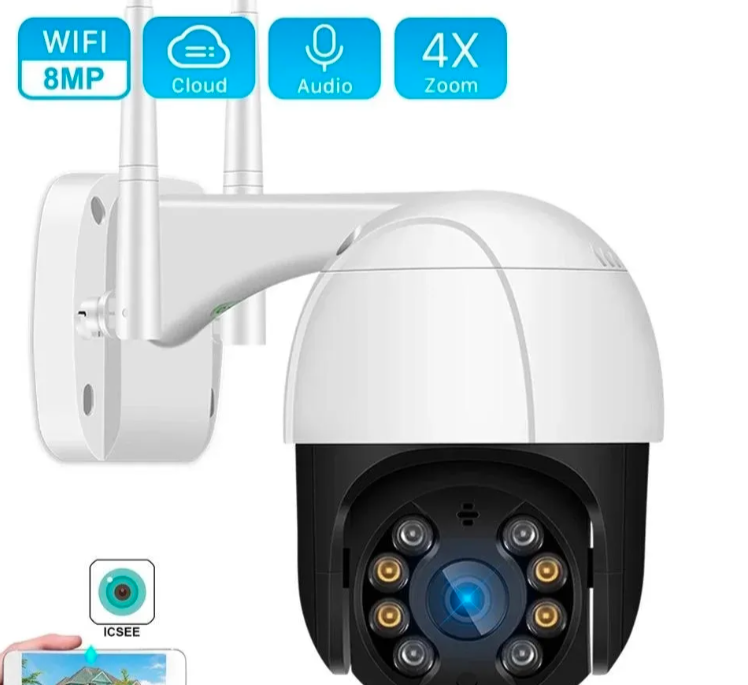 018 - ABQ A8 rotirajuća PTZ WiFi IP kamera 8MP sa ICSEE aplikacijom