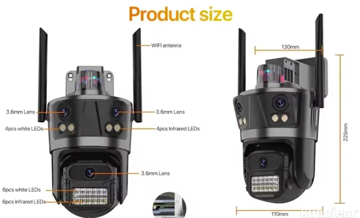 001 - PTZ WiFi kamera sa 3 kamere – trostruki prikaz i 28MP video nadzor