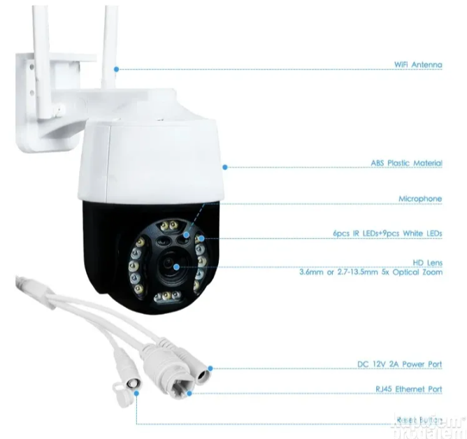 030 - Tuya Roto PTZ WiFi Kamera 10mpx – Smart Life Video Nadzor