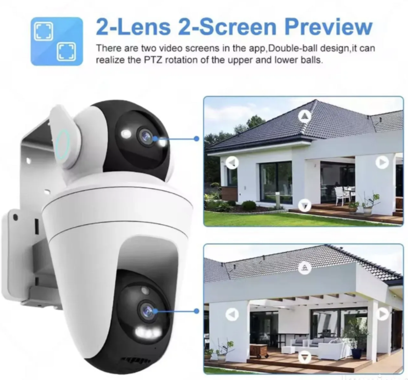 032 - WiFi IP Kamera Dve Roto Glave 28MP – Dve PTZ Kamere u Jednoj