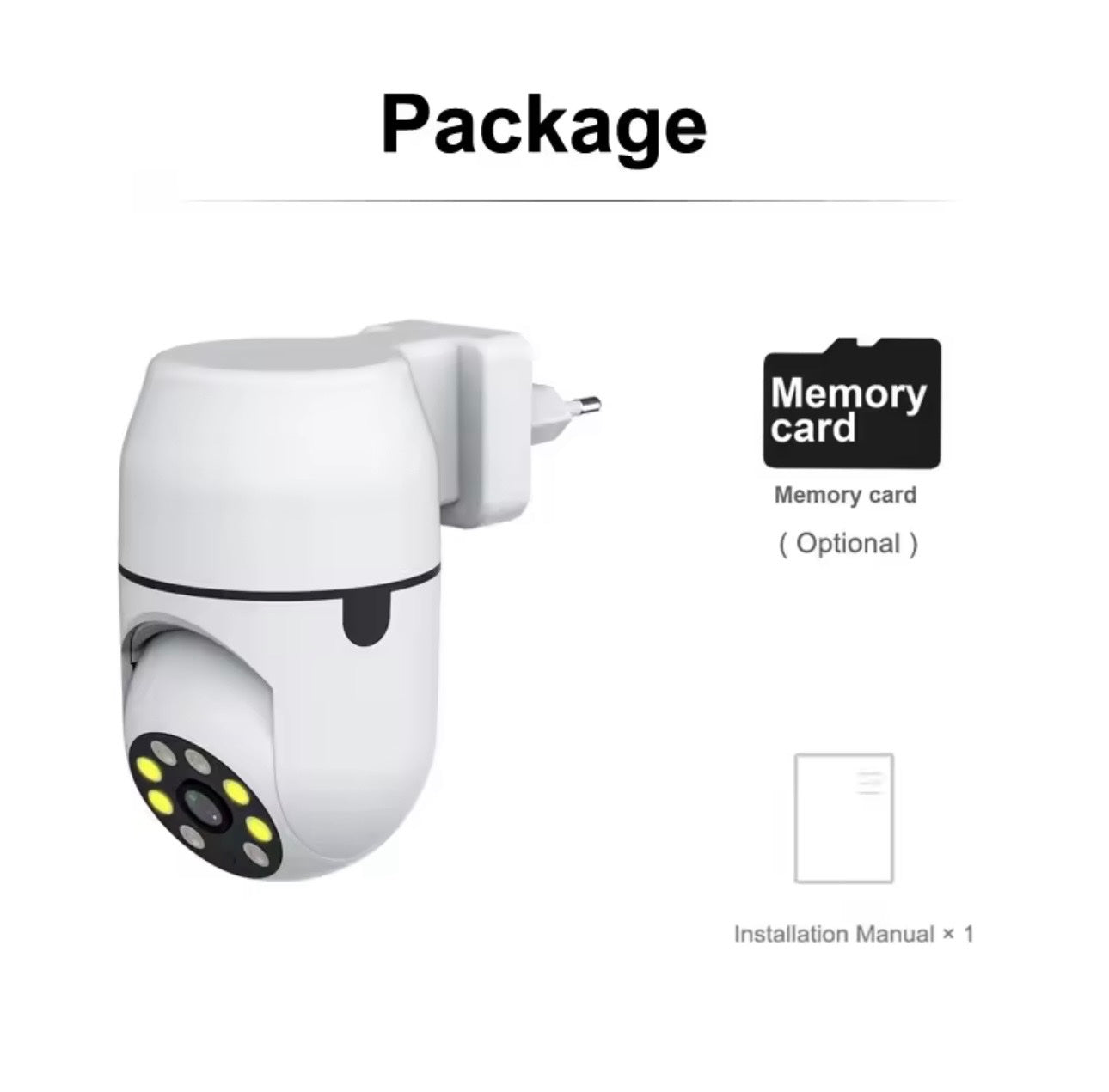 031 - Roto Sijalica Kamera na Utičnicu – PTZ WiFi IP Kamera 1080p