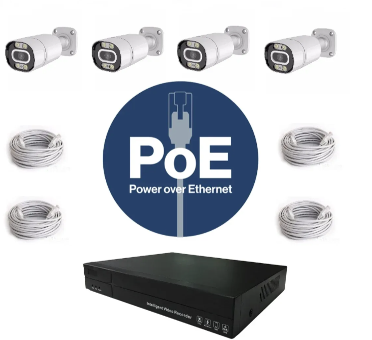 072 - POE Video Nadzor Set 5MP sa 4 IP Kamere i NVR Snimačem