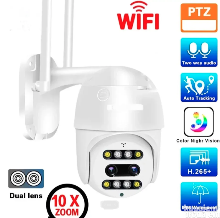 034 - Rotirajuća PTZ WiFi Kamera A20 28MP sa 10x Optičkim Zoomom